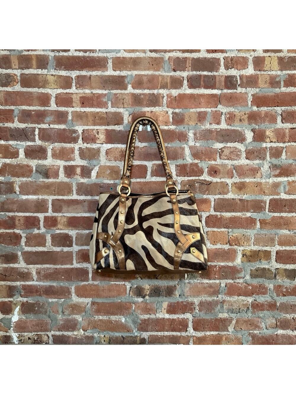Y2K Claudia Firenze Zebra Tote Bag